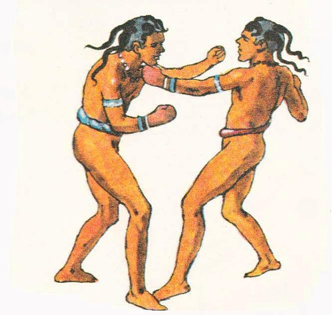 Изображение двух критянских мальчиков-боксеров